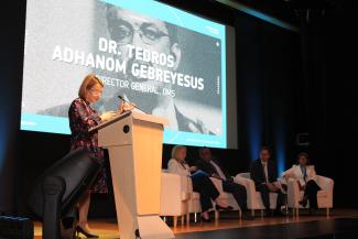 SWA CEO Catarina de Albuquerque gives opening remarks at the Latin America and Caribbean Finance Ministers' Meeting