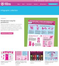 Screenshot of MH Day infographics collection website