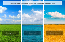 Screenshot of WB Climate Risk screening tools