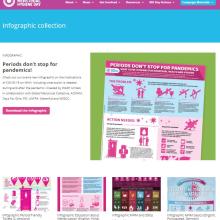 Screenshot of MH Day infographics collection website