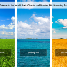 Screenshot of WB Climate Risk screening tools